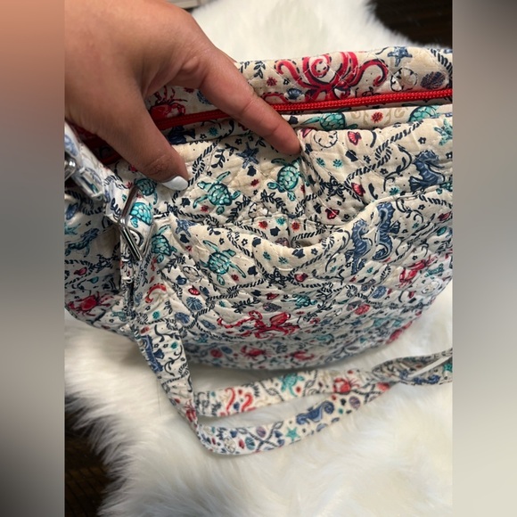Vera Bradley Triple Zip Hipster Crossbody Shoulder Bag Sea Life - Picture 5 of 6